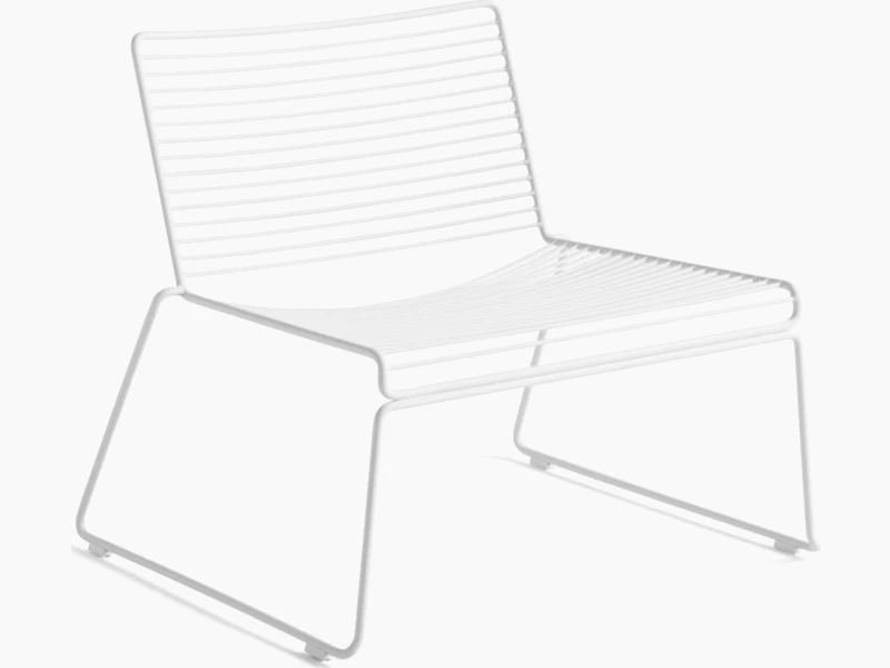 A front angle view of the Hee Lounge Chair in white.