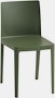 A three quarter angle view of an olive Elementaire Side Chair.