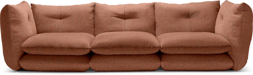 Pillo Sofa -  Three Seater, Standard, Buzz, Bittersweet