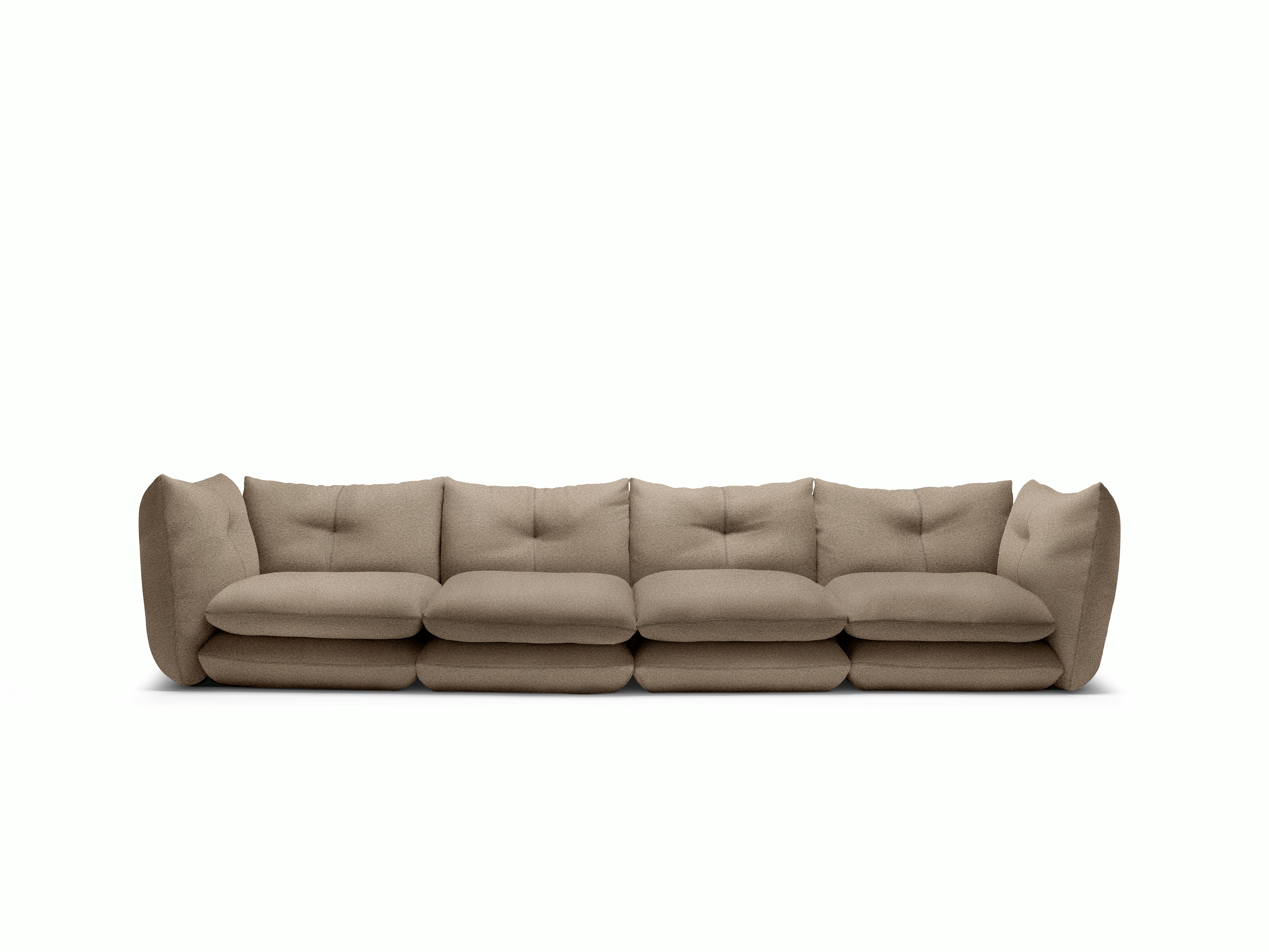 Pillo Sofa -  Four Seater,  Standard or Deep,  Puff,  Taupe