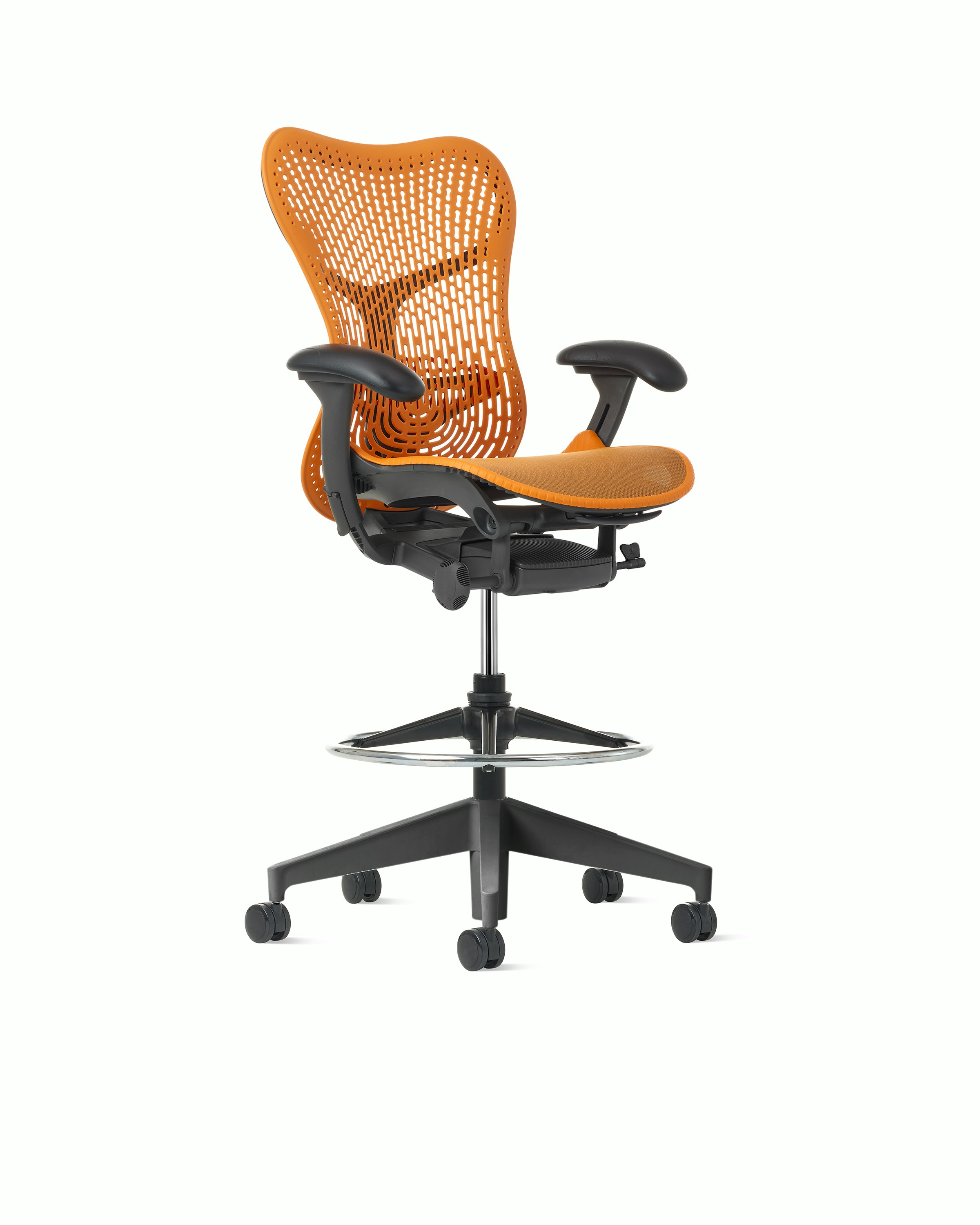 Mirra 2 Stool in Graphite with Ochre Triflex Suspension and FlexFront seat