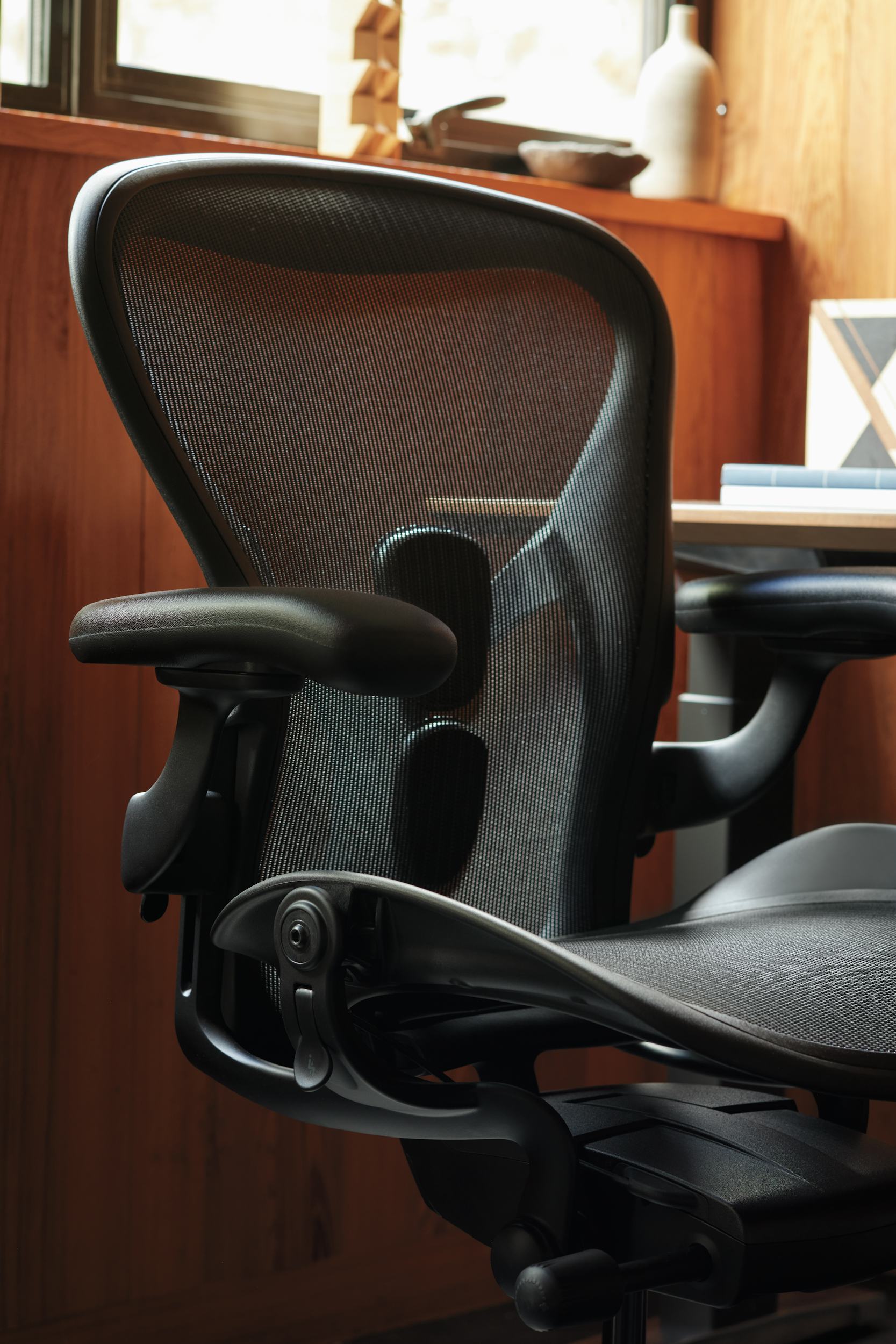 Herman Miller Aeron Ergonomic Office Chair with Tilt Limiter and Seat Angle  | Adjustable PostureFit SL, Arms, and Carpet Casters | Medium Size B with