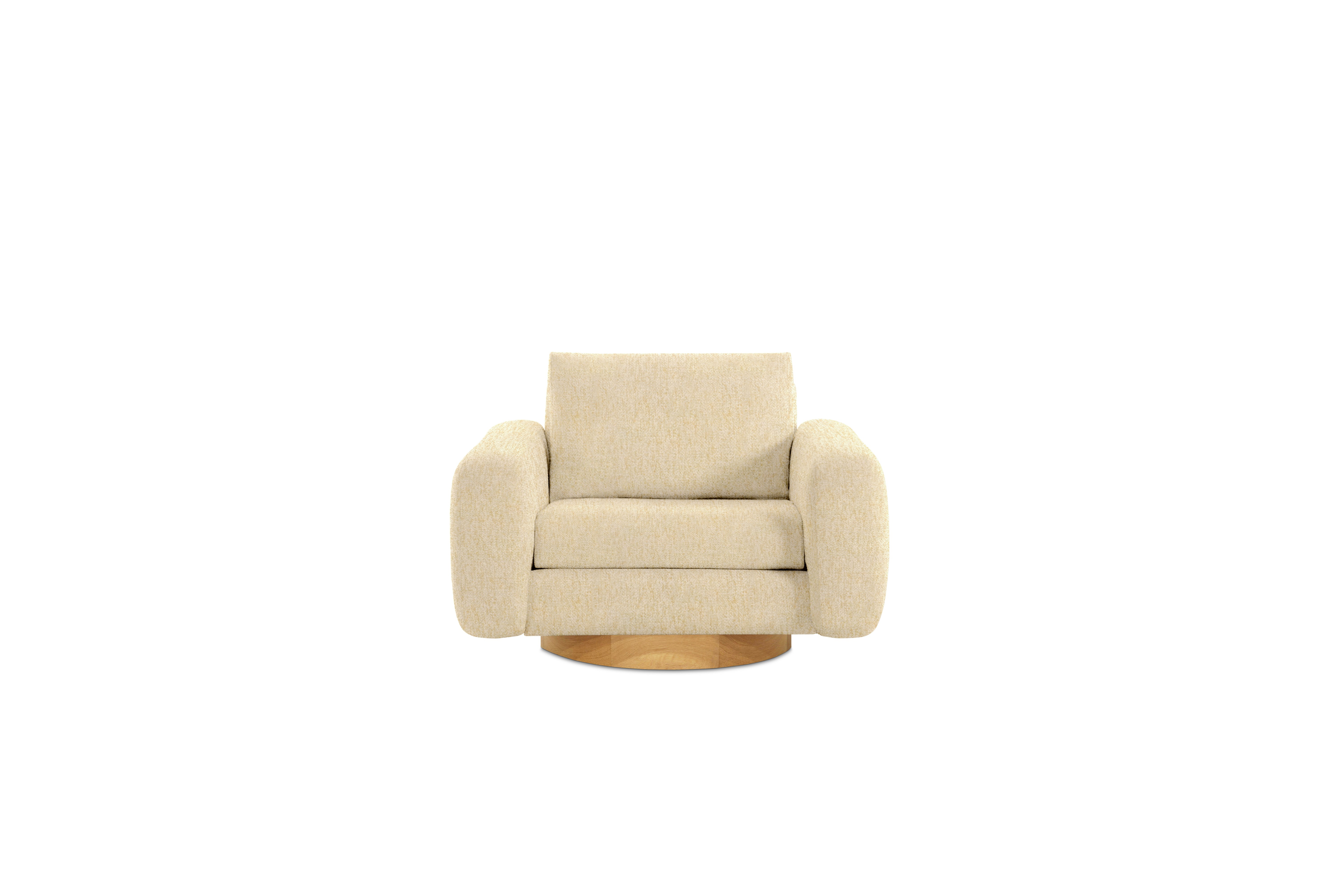 Mesa Lounge Swivel Chair - Novato,  Parchment,  Oak