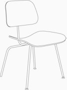 Eames Molded Plywood Dining Chair Metal Base (DCM) - Upholstered