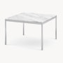 Florence Knoll Square End Table  - 29.5, Satin Carrara, Polished Chrome
