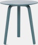 A brunswick green Bella Side Table viewed from the front