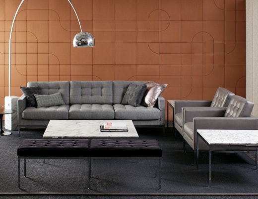 neocon showroom 2017 florence knoll relaxed lounge chair relaxed sofa relaxed settee florence knoll end and coffee tables saarinen side tables spinnybeck beller collection