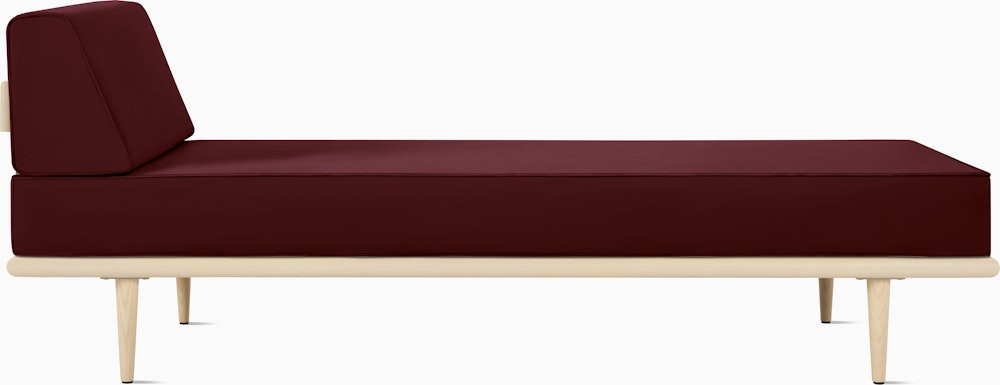 Nelson Daybed - Side Bolster,  Ash,  Tempo Velvet,  Burgundy,  Taper