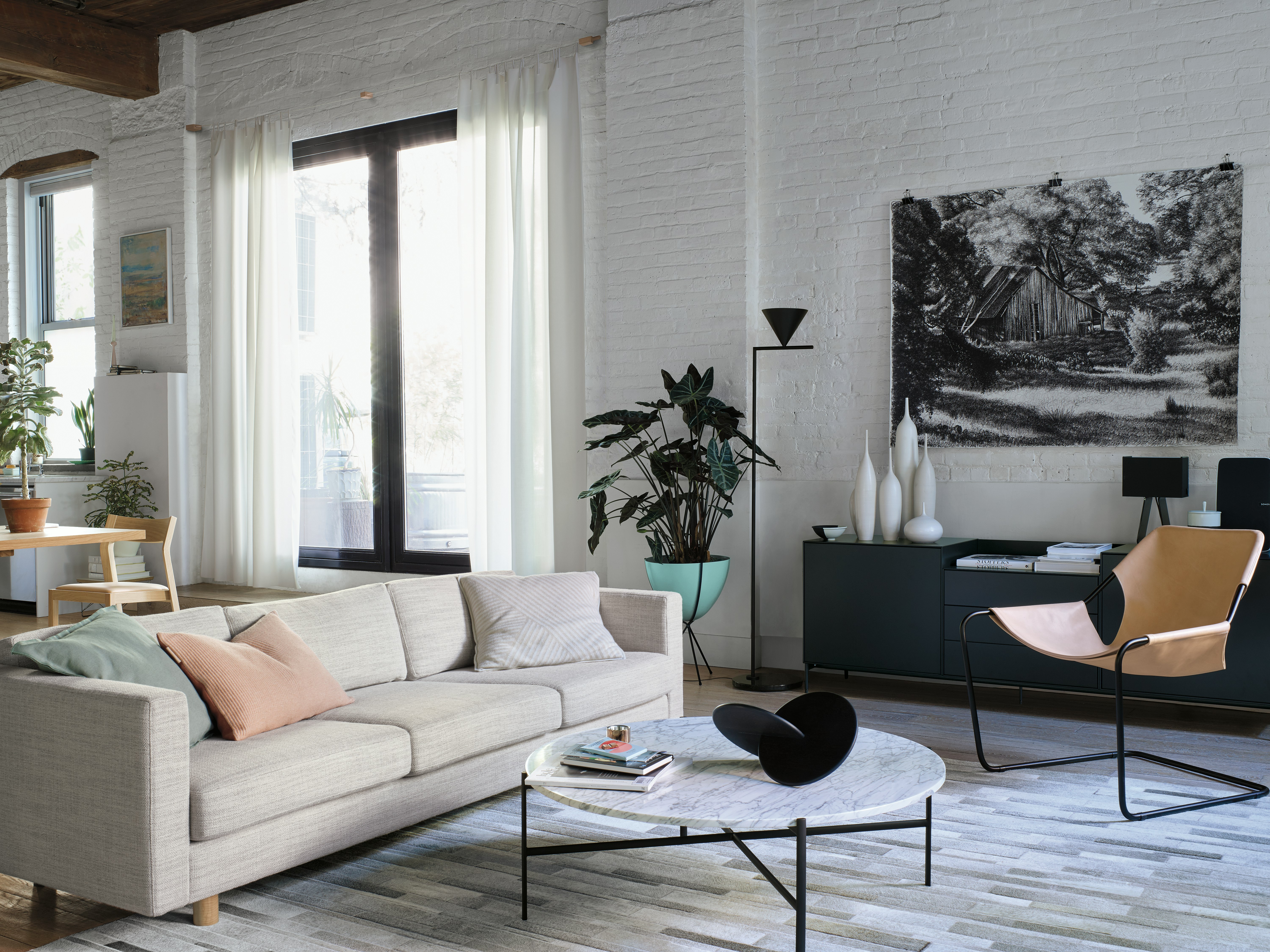 Thin Strip Cowhide Rug