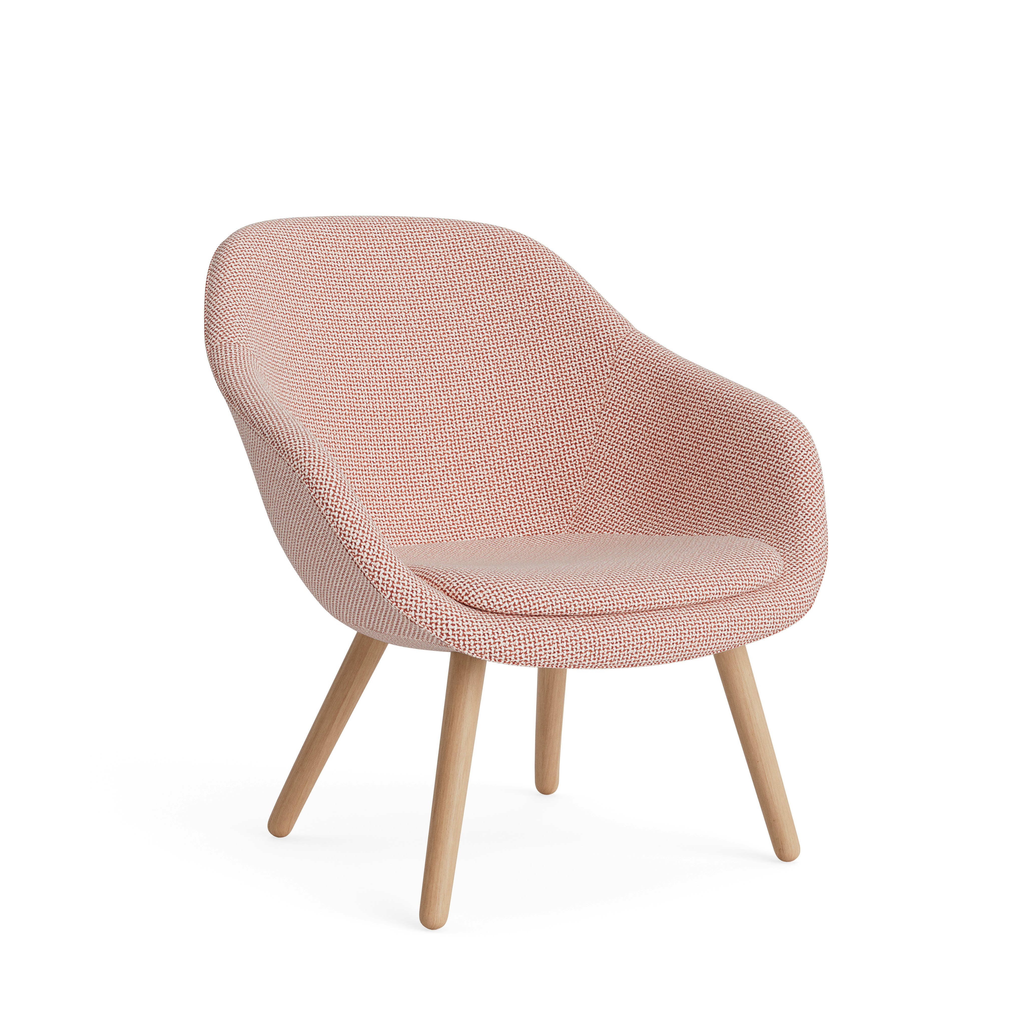AAL 82 Armchair, Low Back - Standard, Tartaglia, 861 Red White, Matte Lacquered Oak