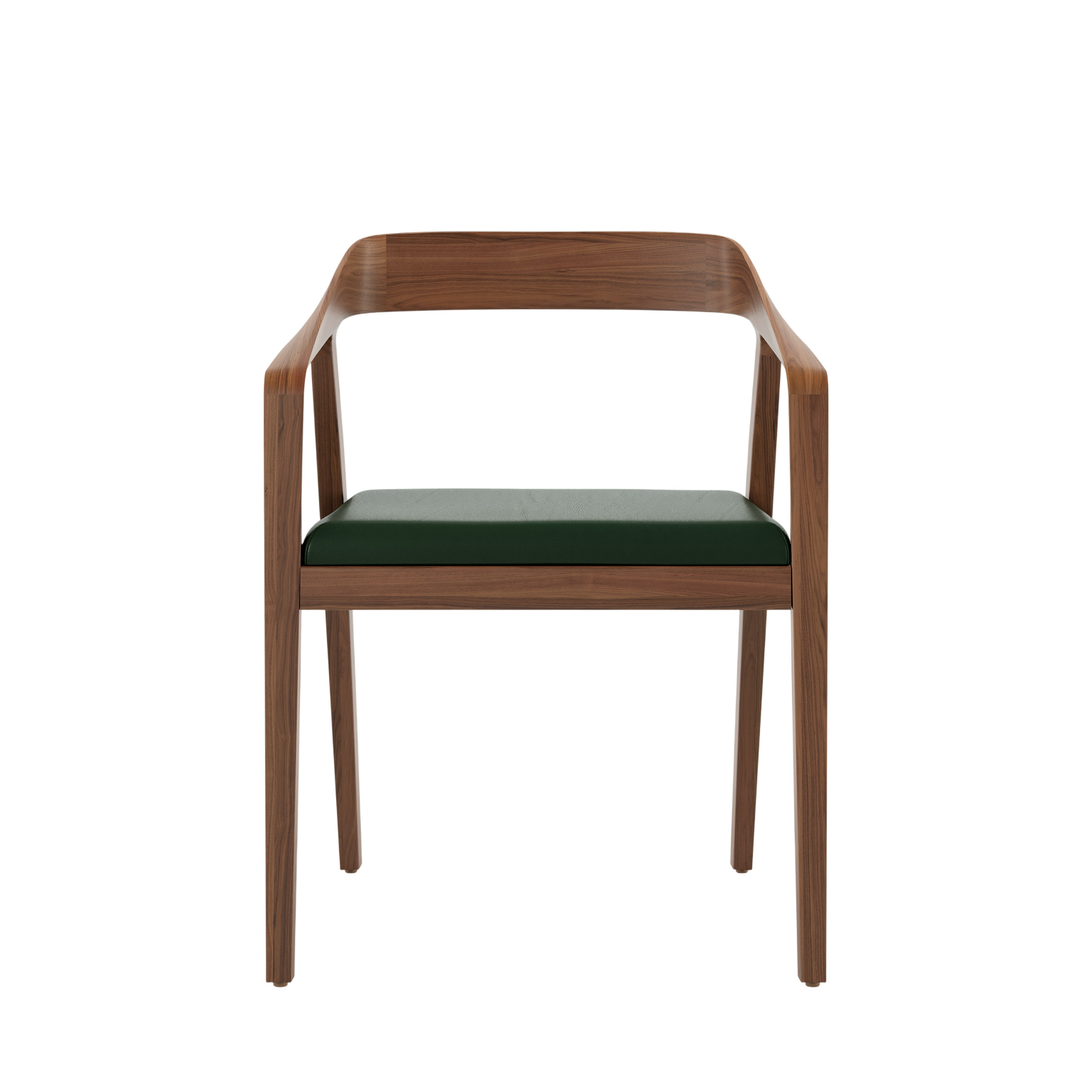 Full Twist Armchair - Prone Leather,  Vine,  Walnut