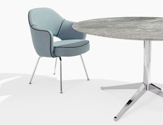 Florence Knoll Table Desk KnollStudio Gray Marble Florence Knoll Table