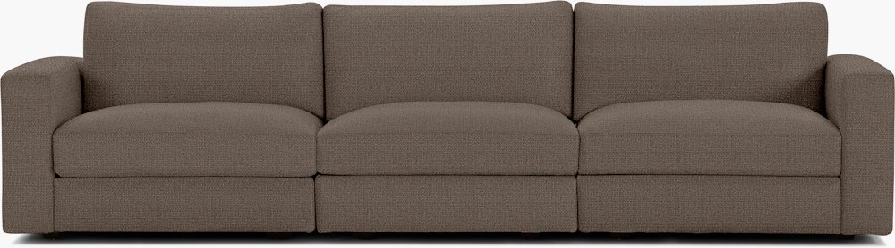 Reid Sofa - Three Seater,  Pebble Weave,  Bark,  1" Block"