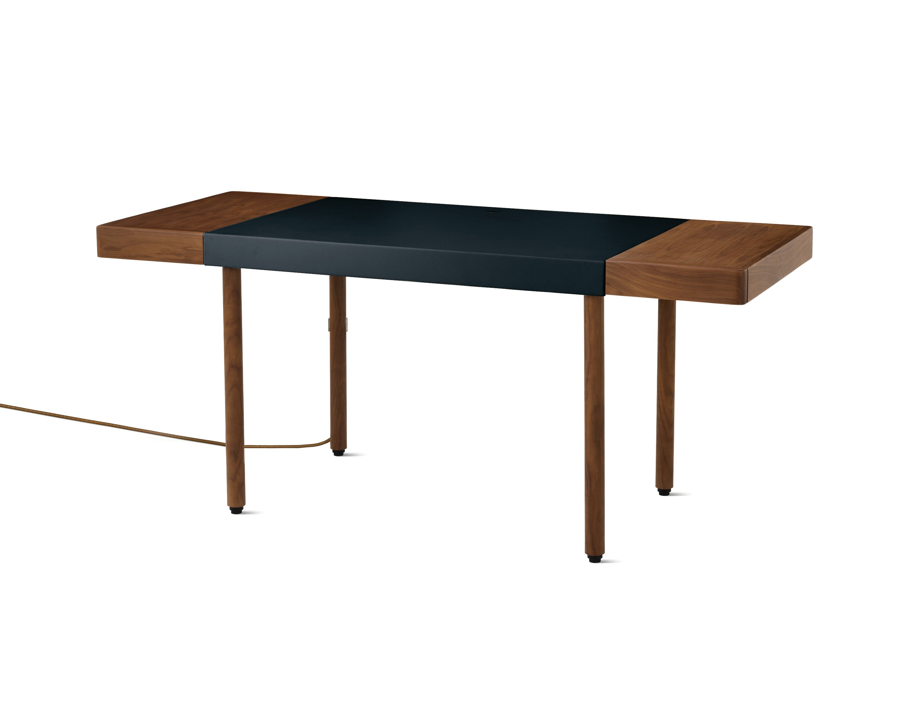 Leatherwrap Sit-to-Stand Desk, 2 Drawer