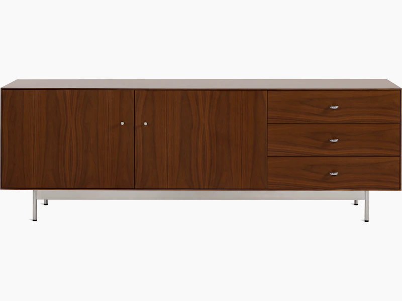 Loop Media Unit, walnut, chrome