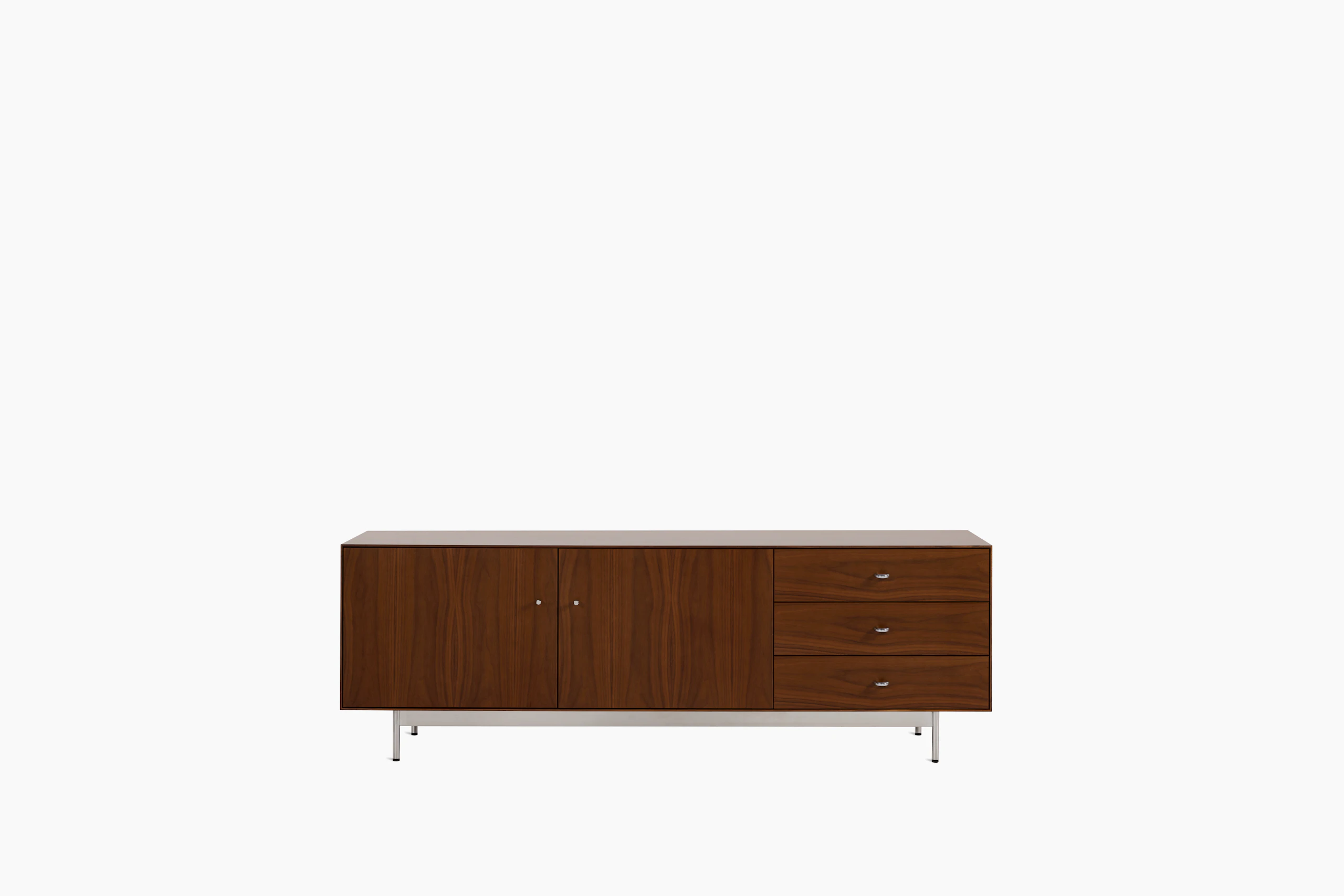Loop Media Unit, walnut, chrome