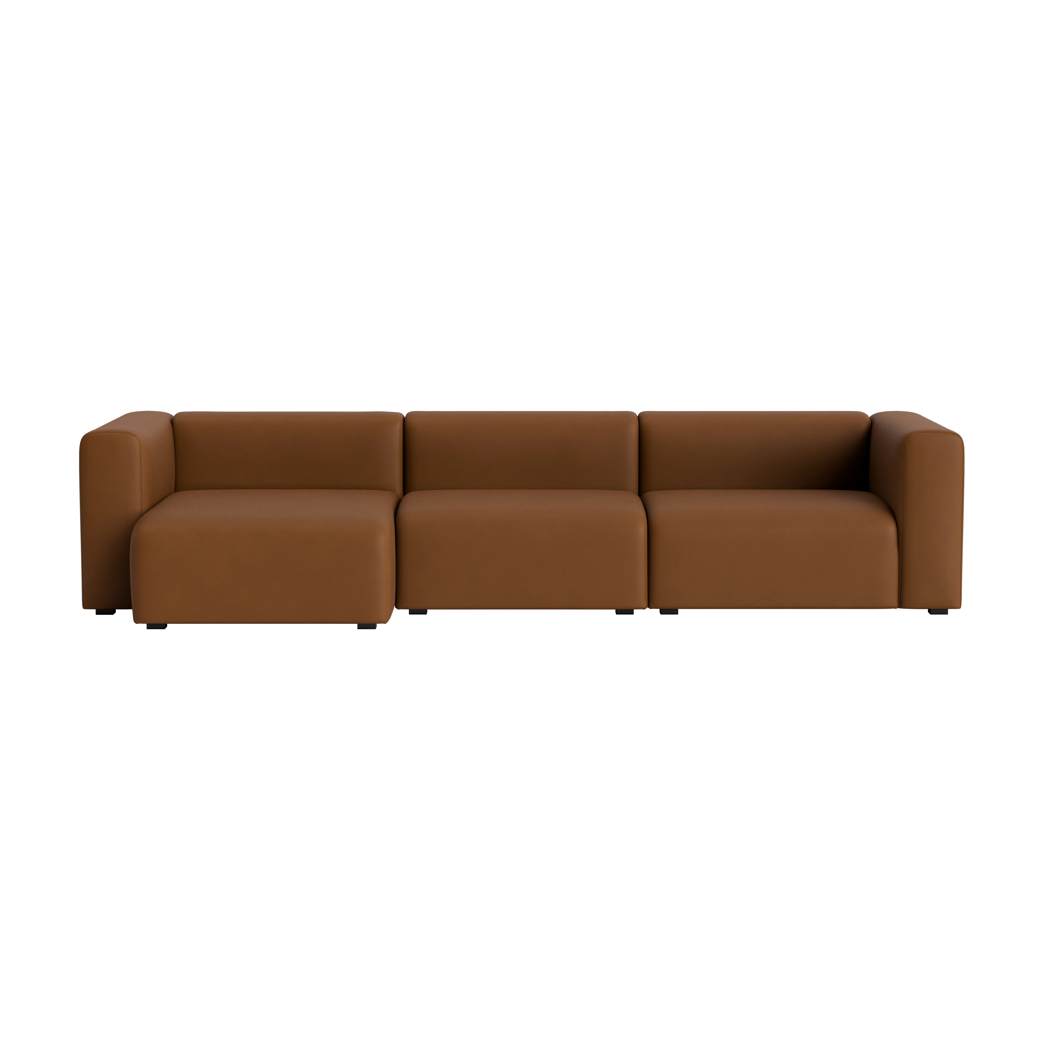 Mags Wide Chaise Sectional - Left, Prone Leather, 017 Ledge
