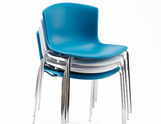 Bertoia molded shell side chair stacking base