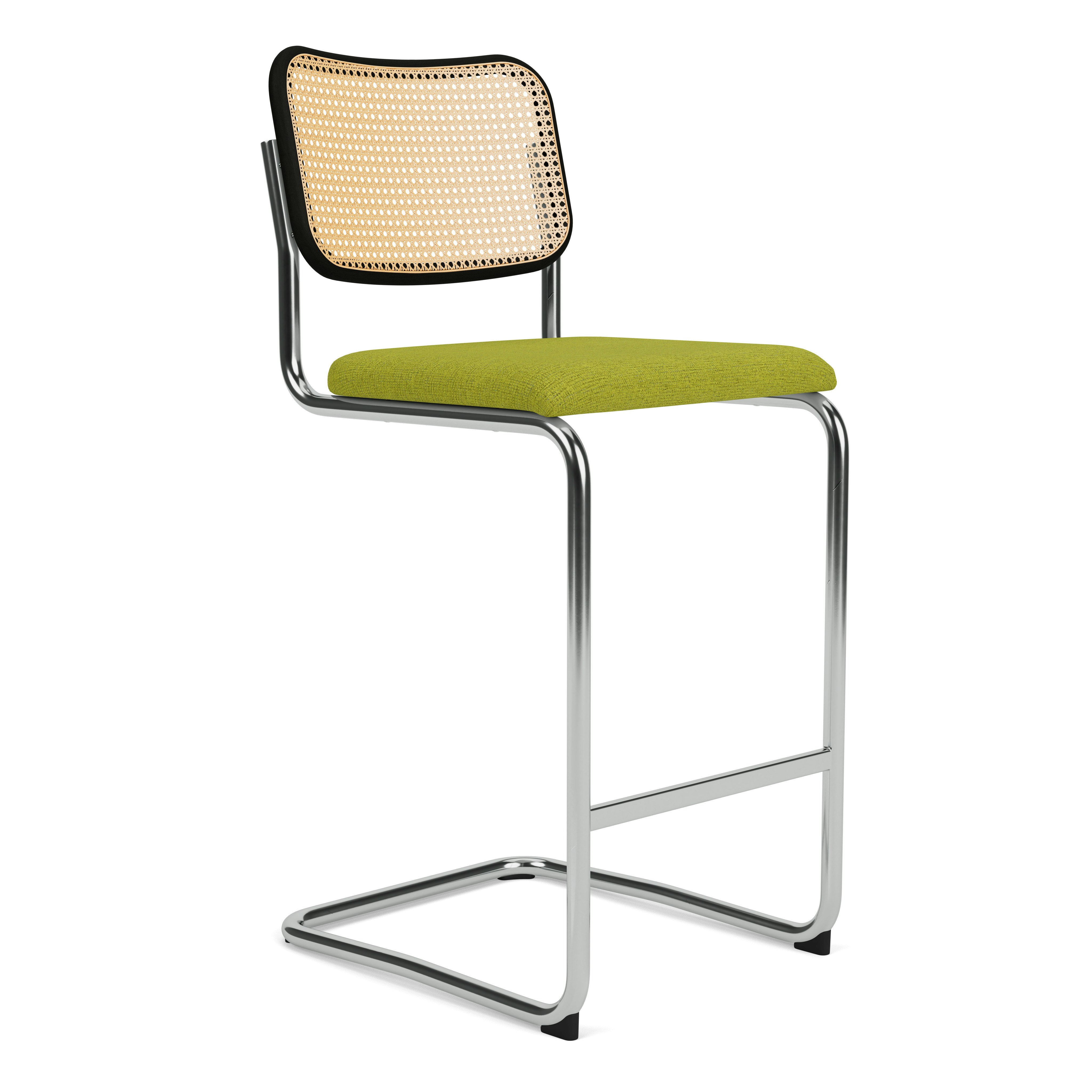 Cesca Stool Upholstered, Diva, Green Tea