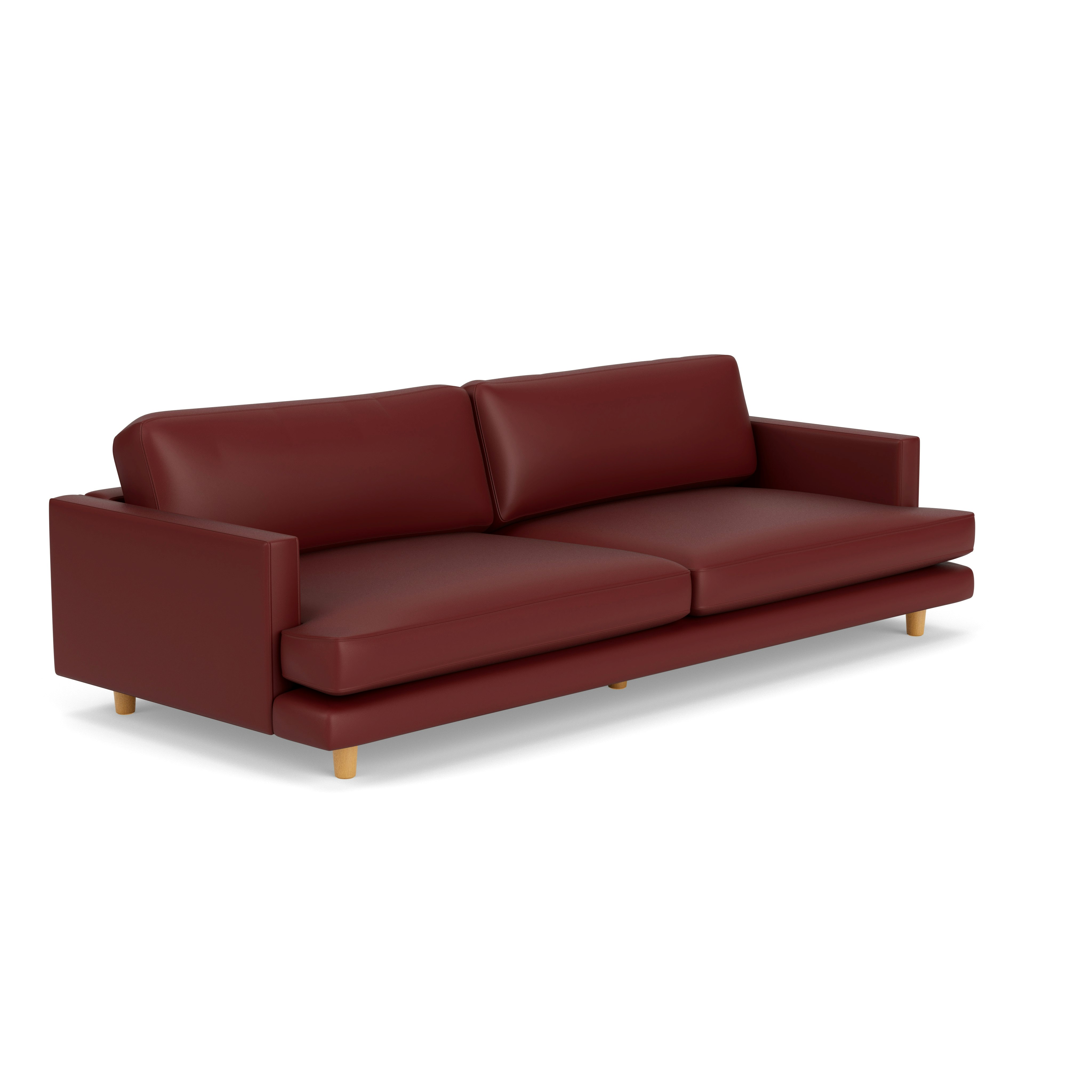 D'Urso Sofa - Volo Leather, Russet, Clear Oak