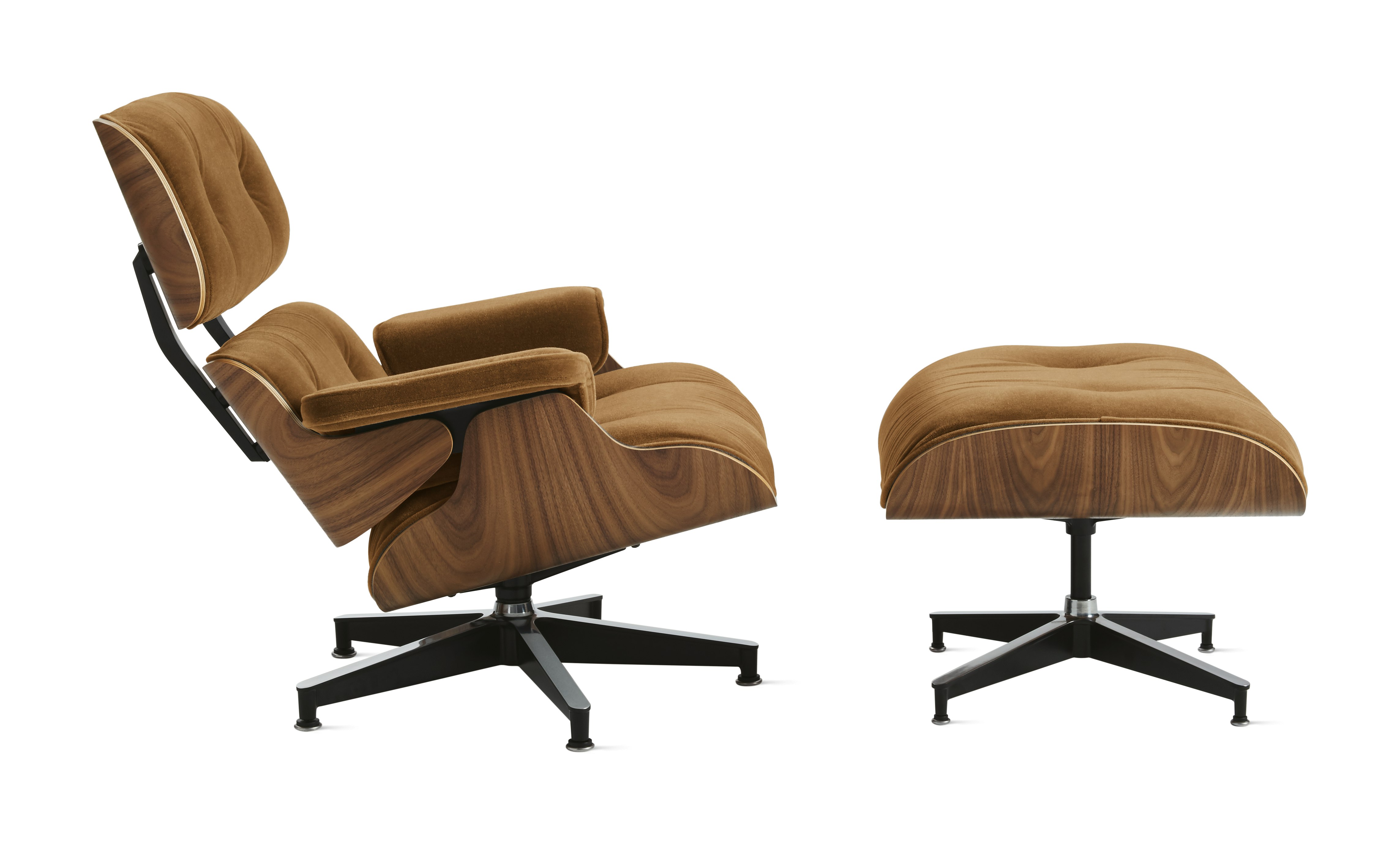 Eames Lounge & Ottoman  - Walnut,  Mohair Supreme,  Penny