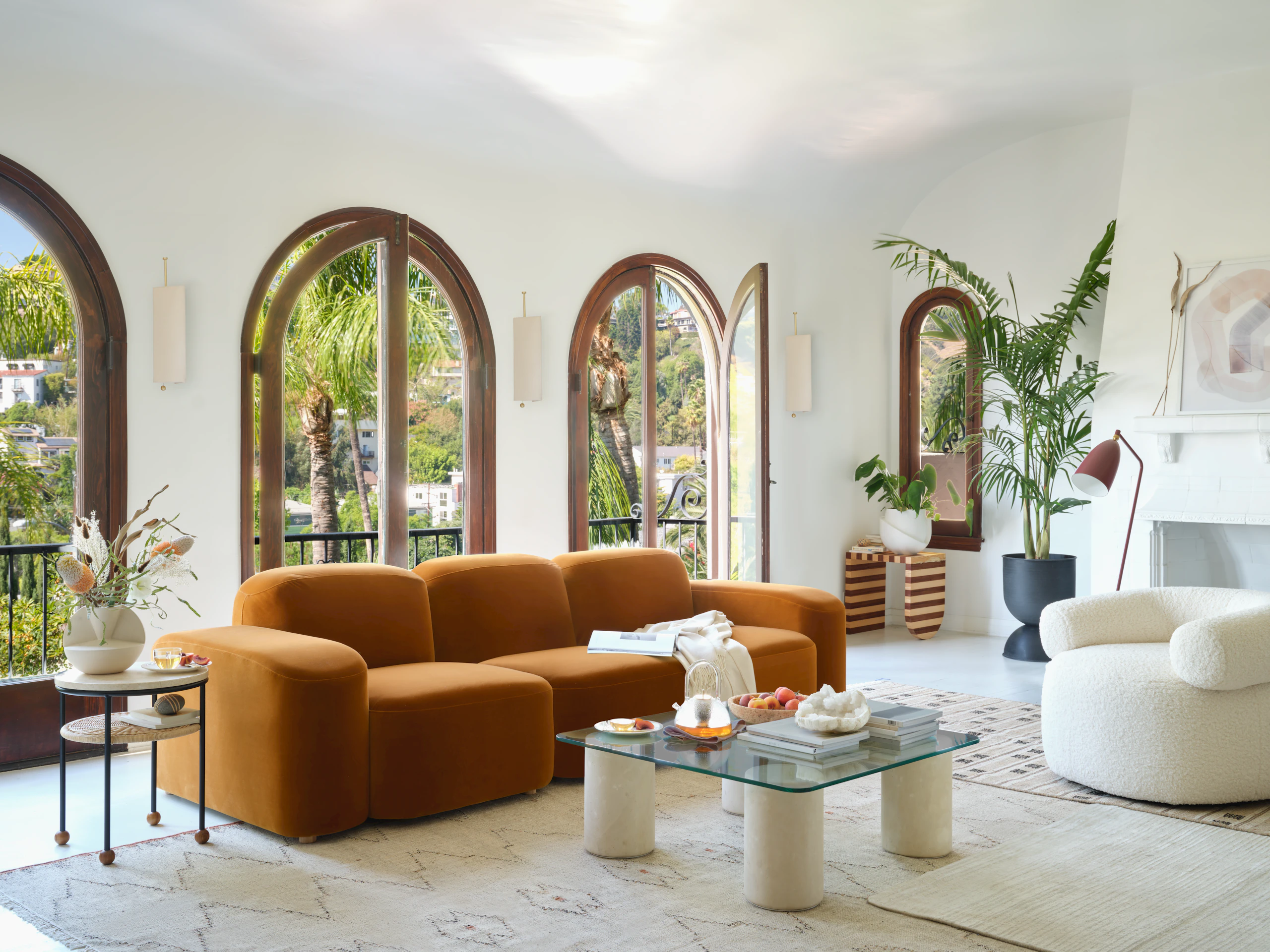 Muse Three-Seater Sofa, Huggy Chair and Tide Coffee Table