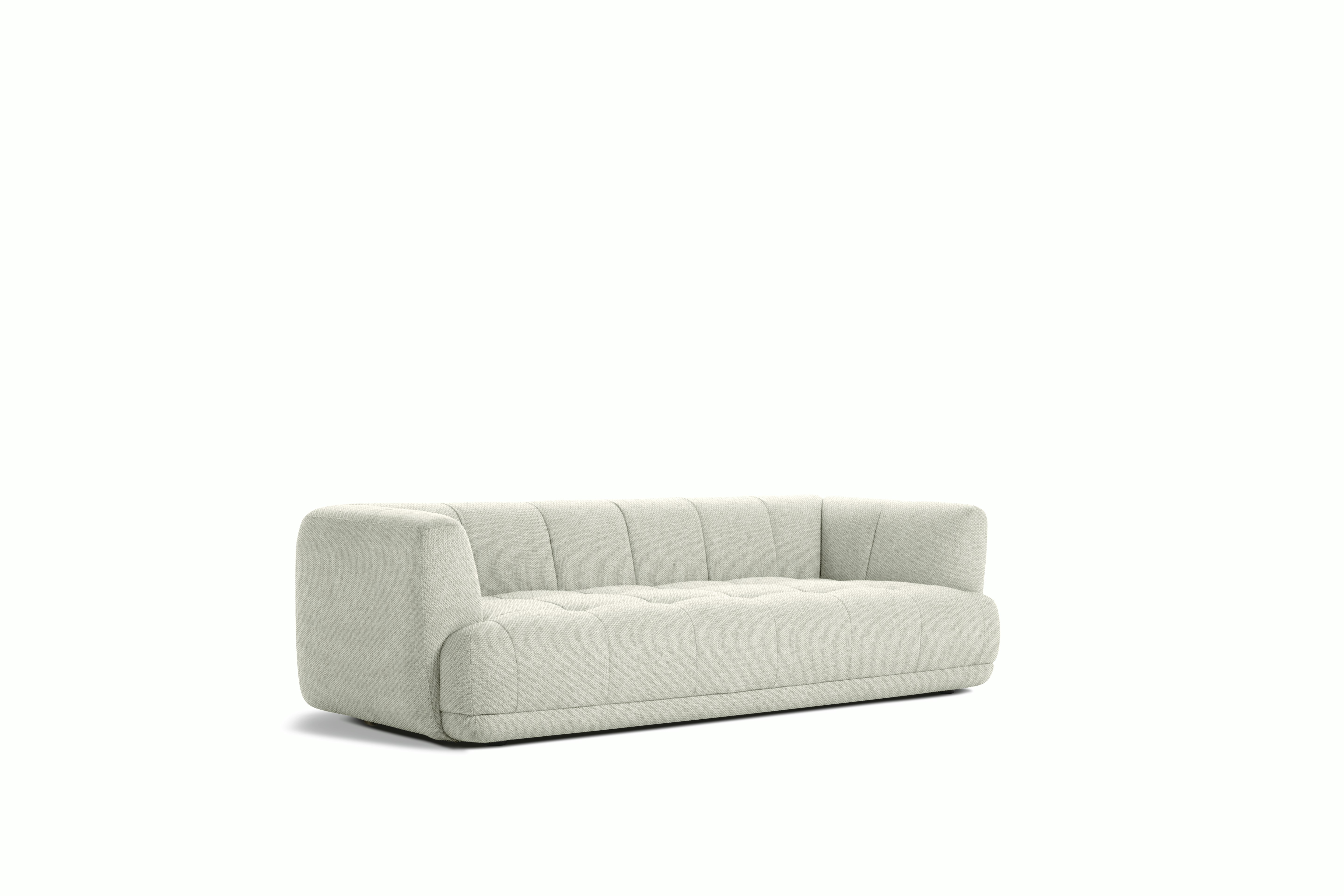 A front angle view of the Quilton Sofa.