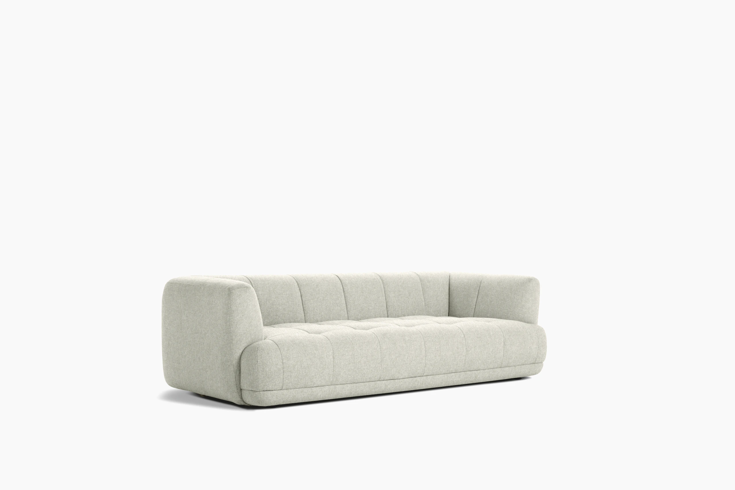 A front angle view of the Quilton Sofa.