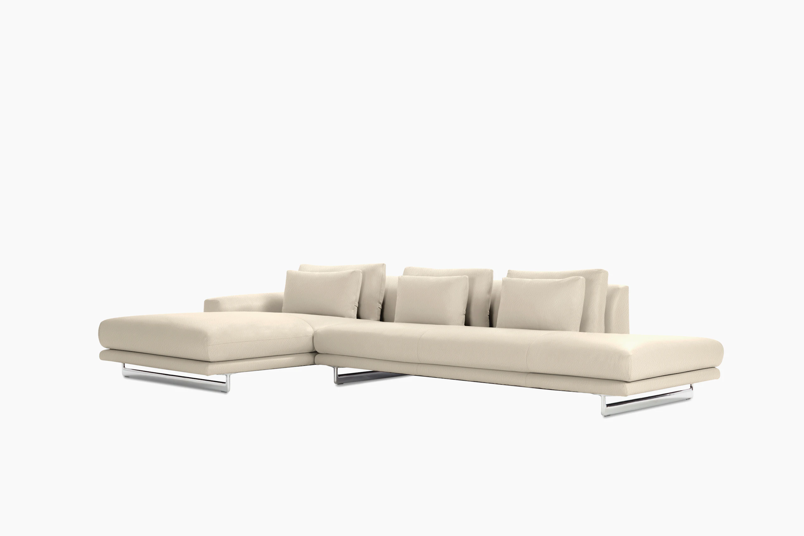 A gesso Lecco Open Sectional with Chaise viewed from the front