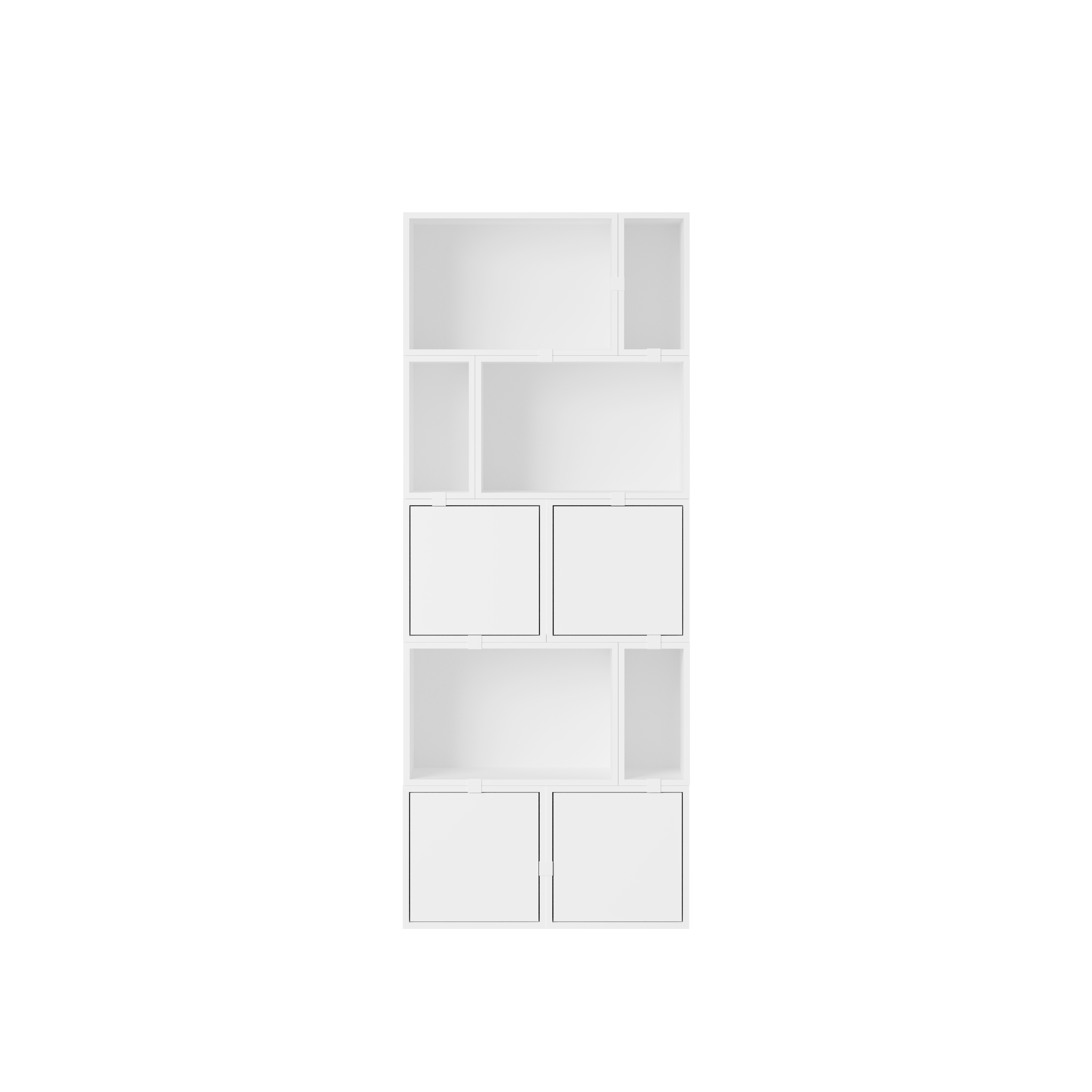 Stacked Storage Bookcase - Configuration 8,  White,  No Base