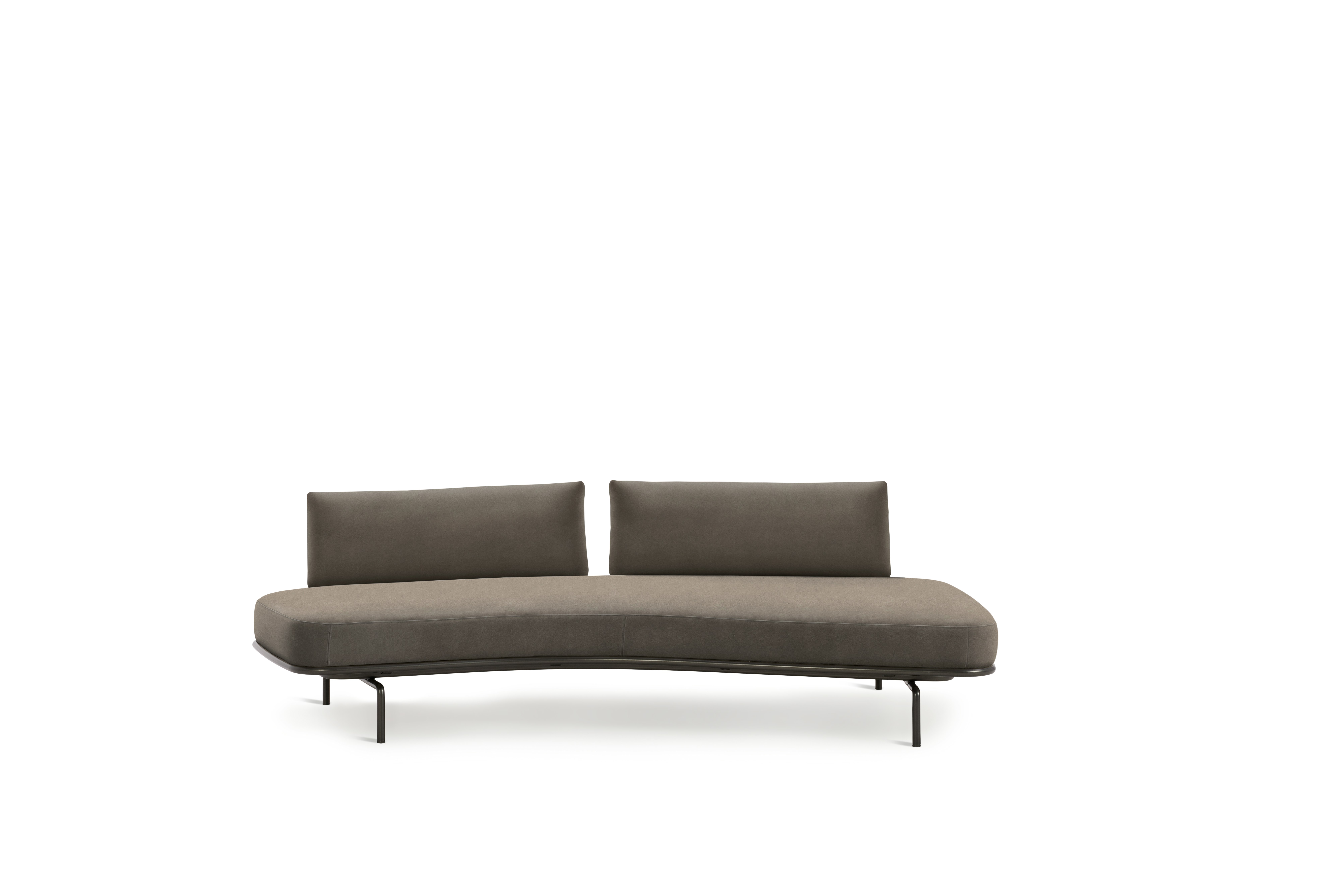 Panoramic Sofa - Right ,  Double Large,  Ultrasuede,  Chinchilla,  Charcoal