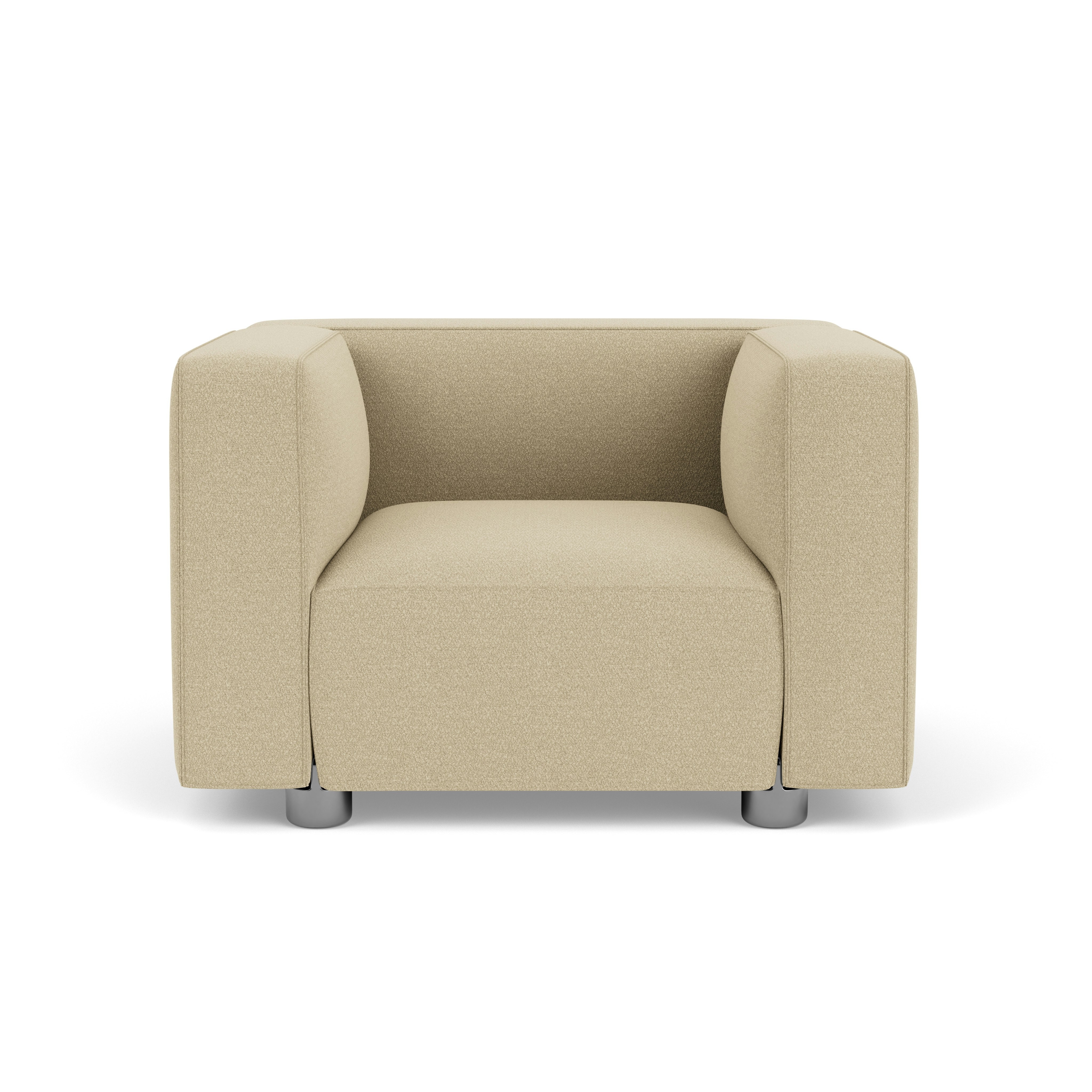 Barber Osgerby Armchair -  Chrome, Classic Boucle, Neutral