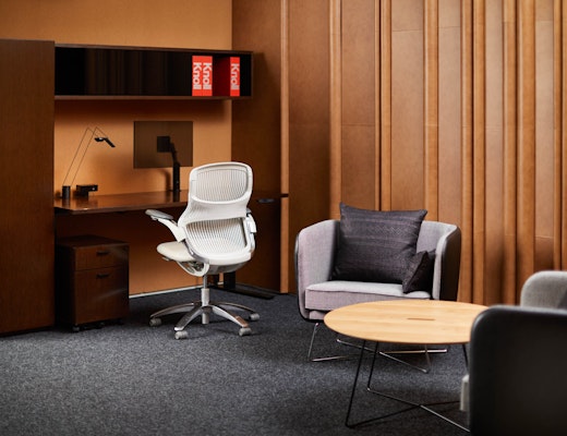 Rockwell Unscripted rockwell unscripted club chair wire base occasional table immersive planning tone height adjustable table generation by knoll neocon showroom 2017 wall coverings