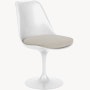 Saarinen Tulip Side Chair - Side Chair, Seat Cushion, Swivel, Crossroad, Almond, White