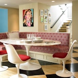Tulip Armless Chair, Saarinen Oval Dining Table