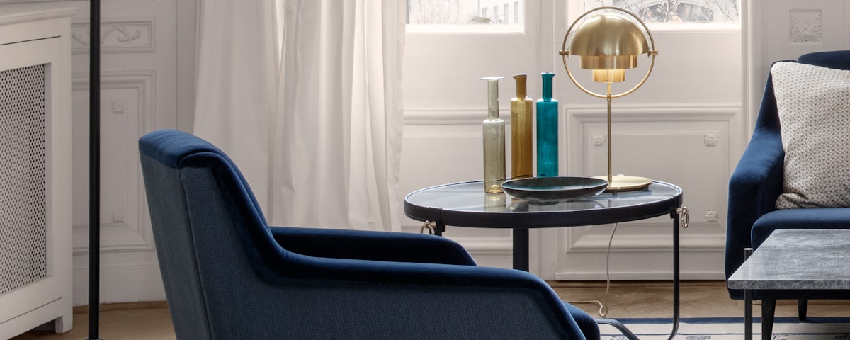 Multi Lite Table Lamp on a side table in a living room setting