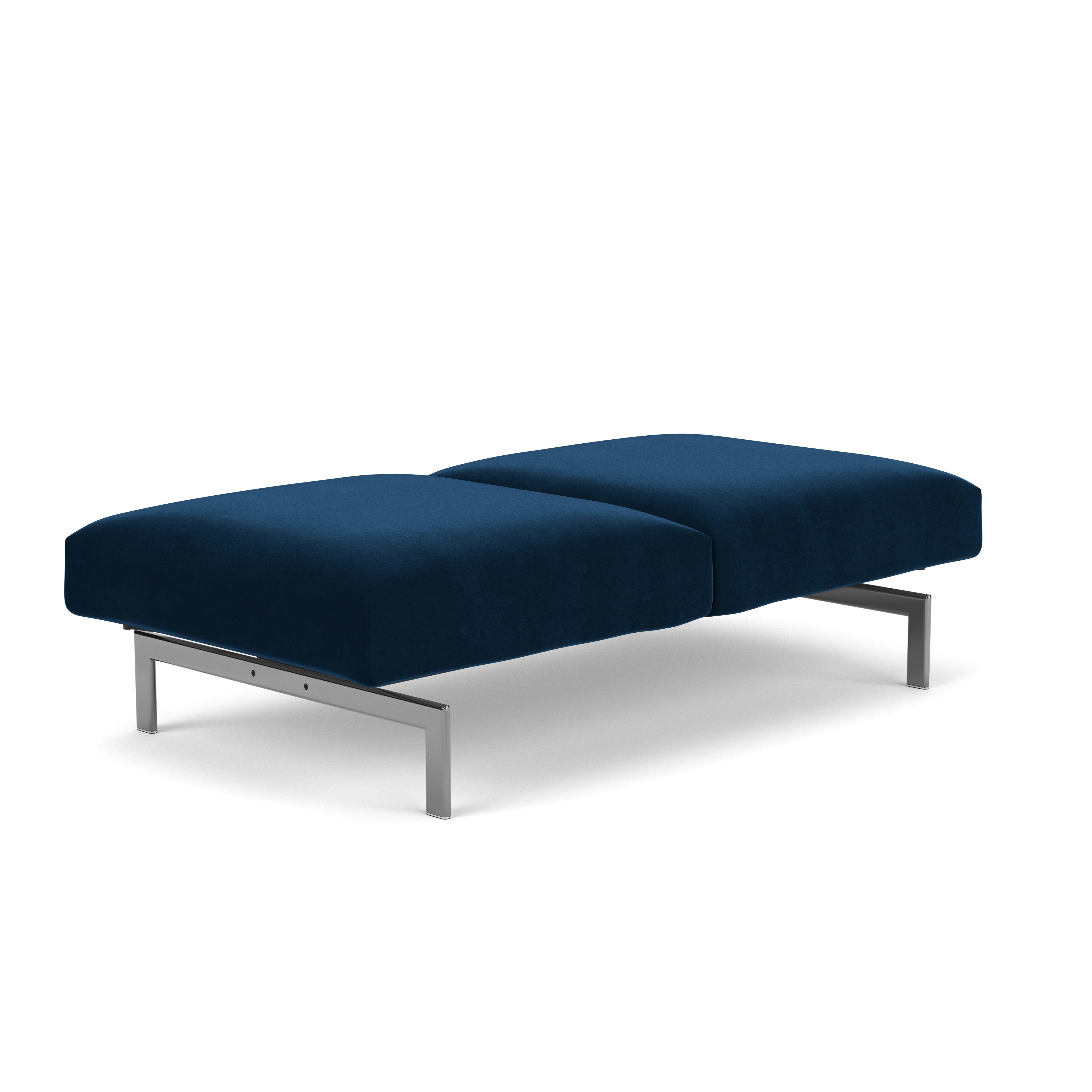 Avio BenchAvio Bench - Two Seater, Knoll Velvet, Aviator, Polished Chrome