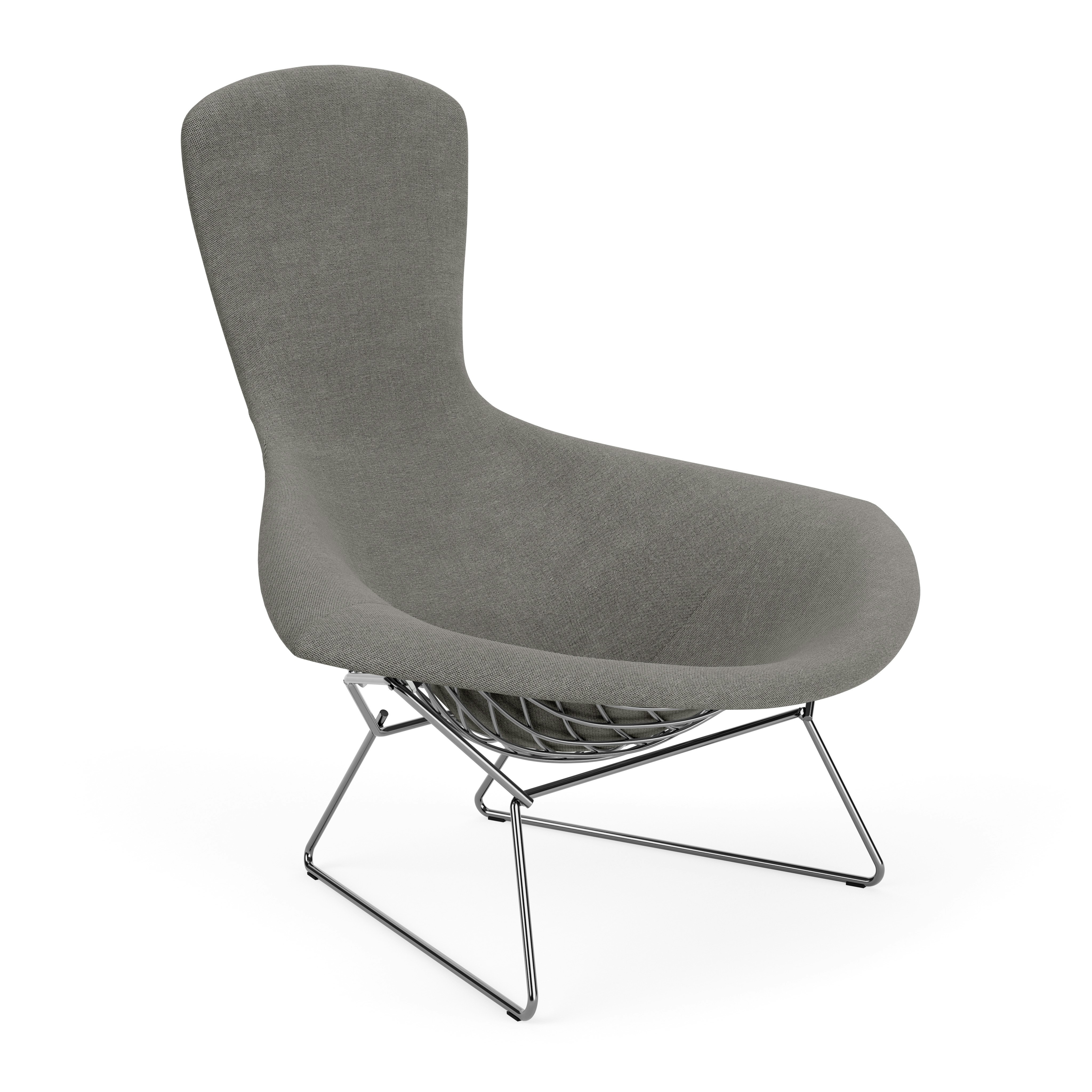 Bertoia Bird Lounge Chair, Polished Chrome, Full Cover, Crossroads, Mineral