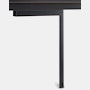 Detail view of steel legs in black on a Mode desk.