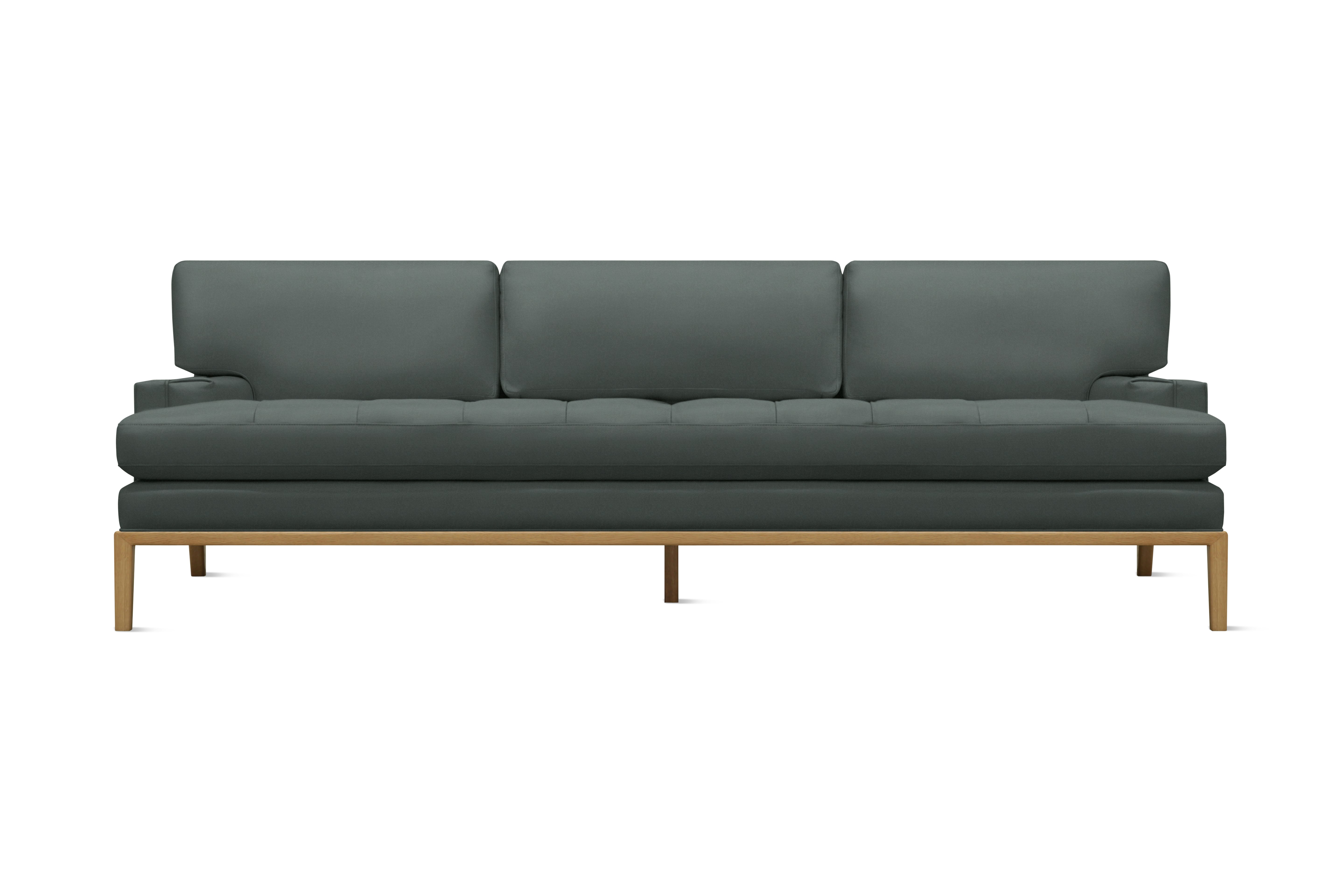 Forster Sofa - Marquis Velvet,  Charcoal,  Oak