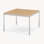 Florence Knoll Square End Table  - 29.5, Light Oak, Polished Chrome