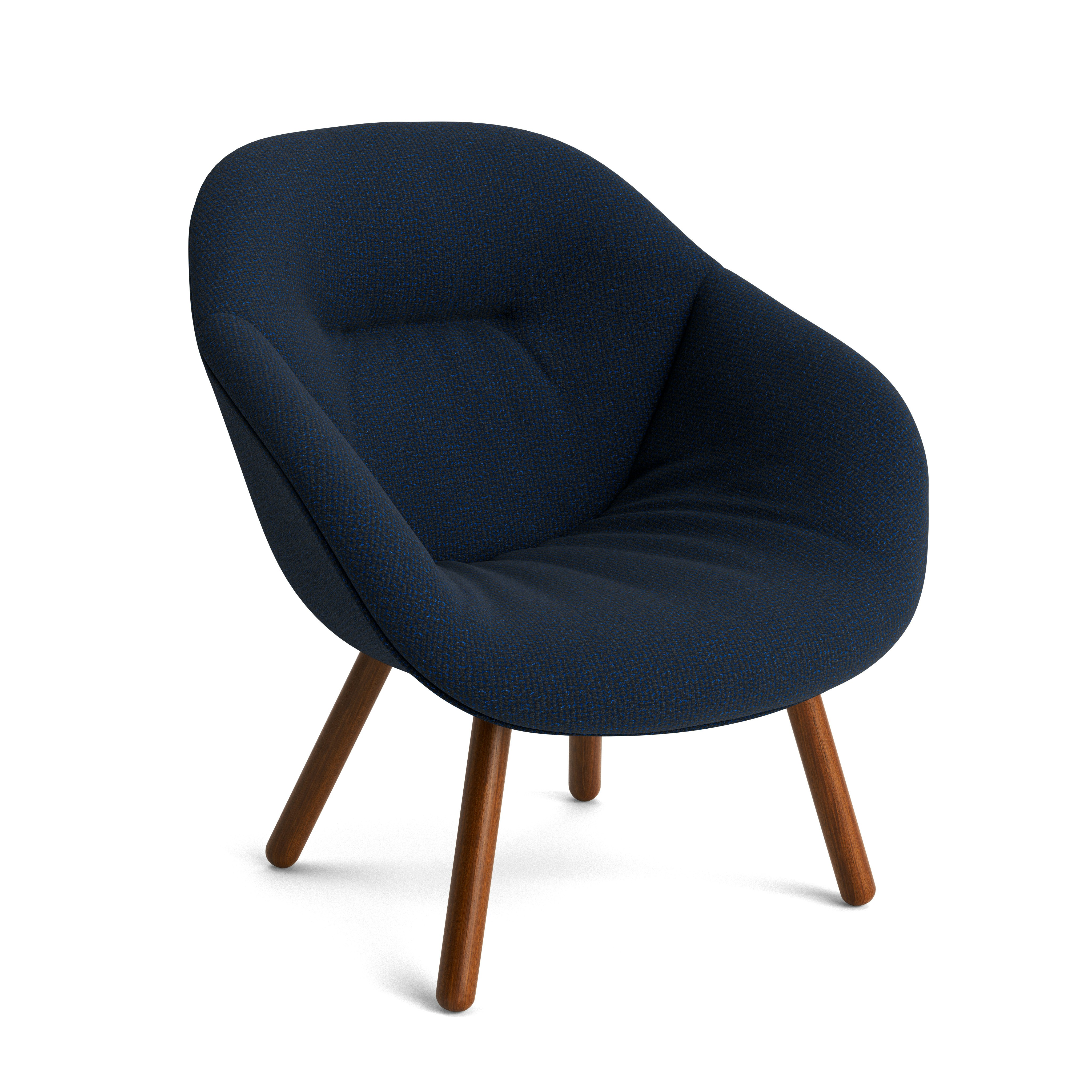 AAL 82 Armchair, Low Back - Soft, Tartaglia, 871 Blue Black, Walnut
