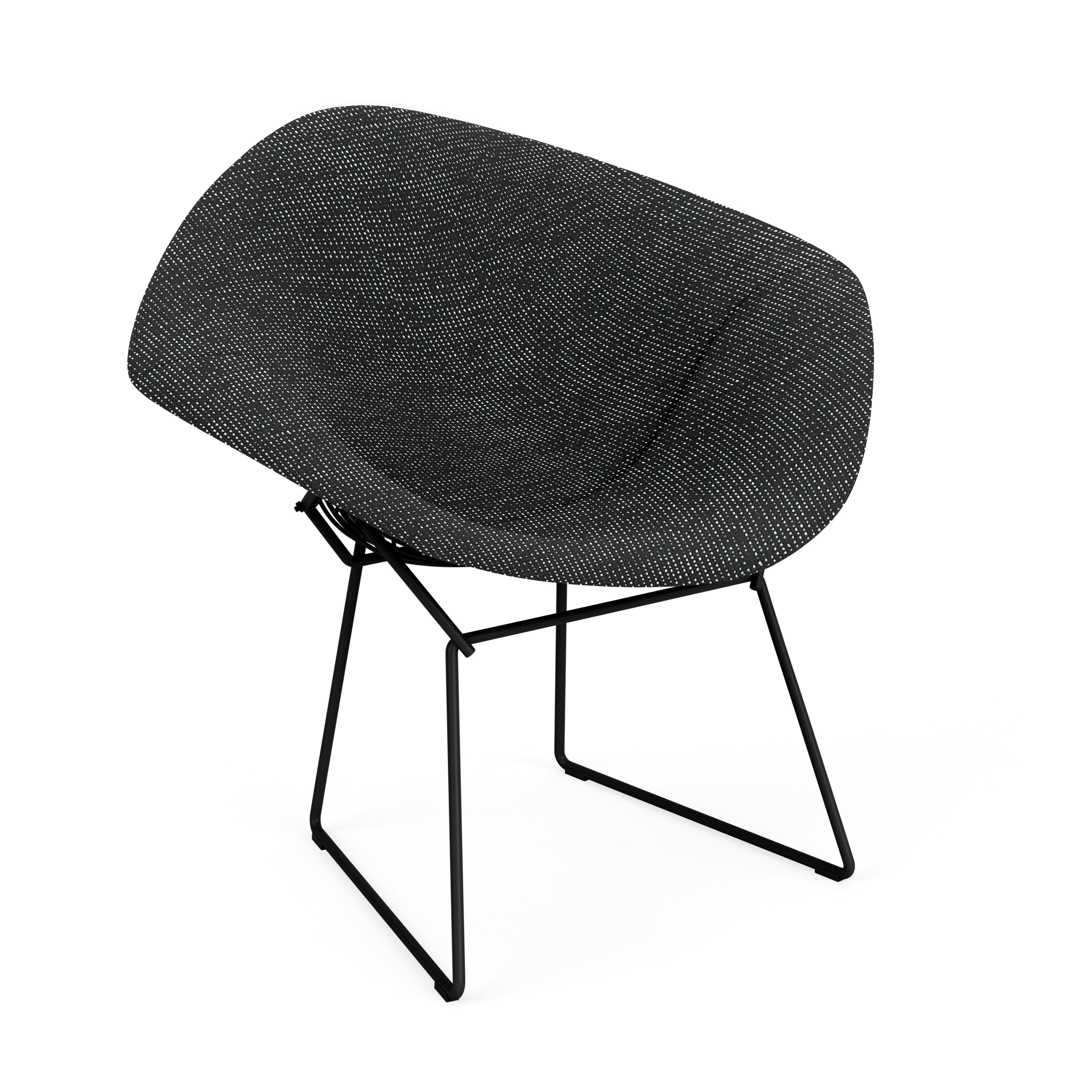 Bertoia Diamond Chair,  Black,  Full Cover,  Prestini,  Black and White