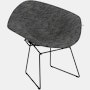 Bertoia Diamond Chair,  Black,  Full Cover,  Prestini,  Black and White