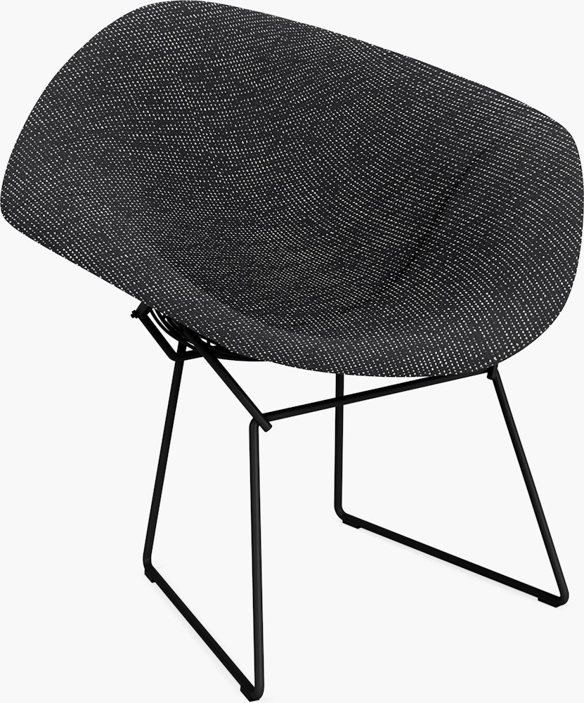 Bertoia Diamond Chair,  Black,  Full Cover,  Prestini,  Black and White