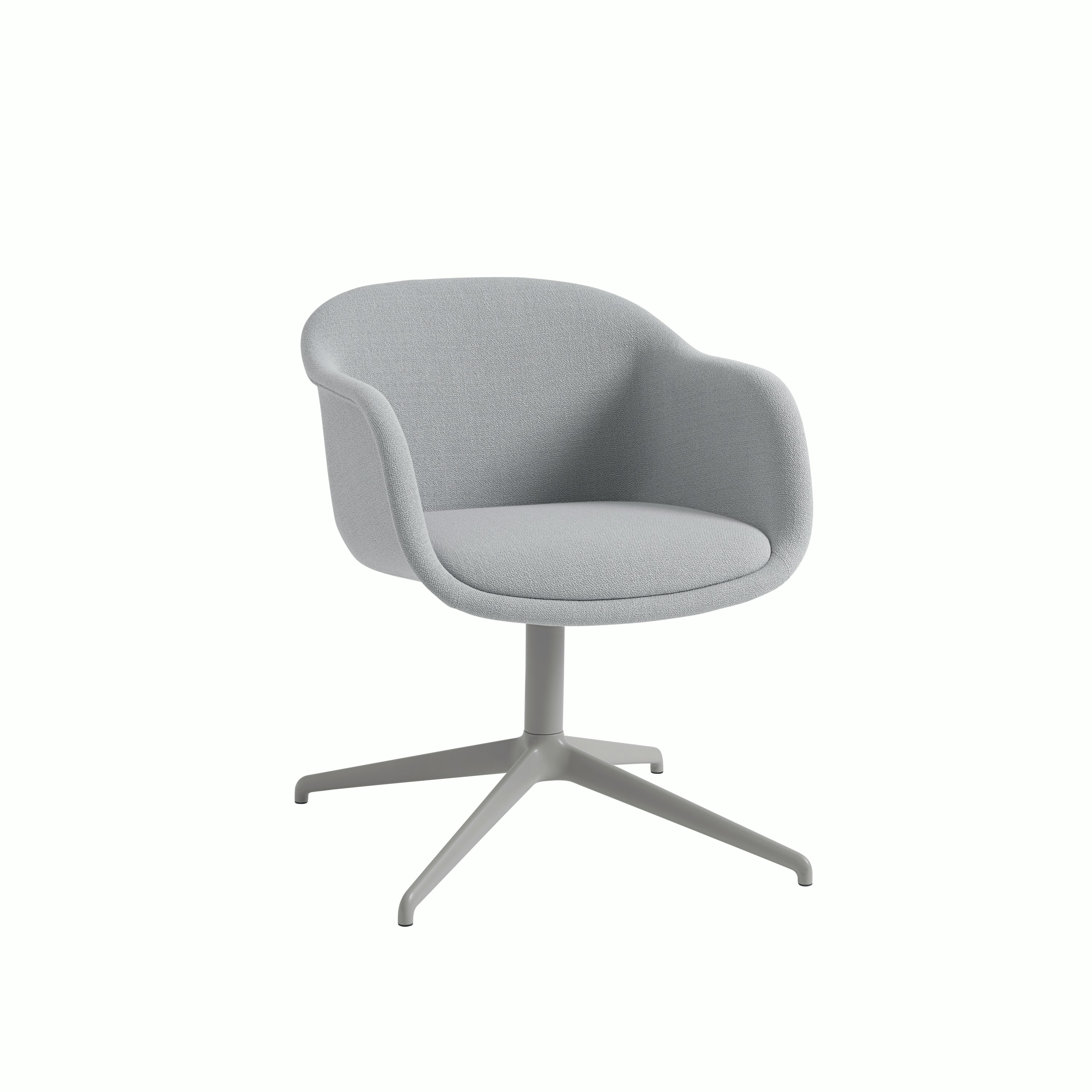 Fiber conference armchair swivel base vidar 913 grey