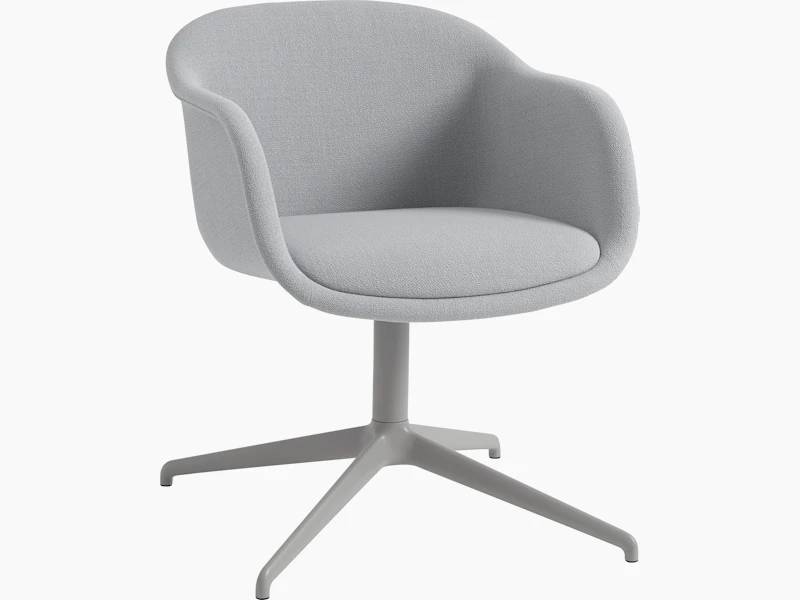 Fiber conference armchair swivel base vidar 913 grey