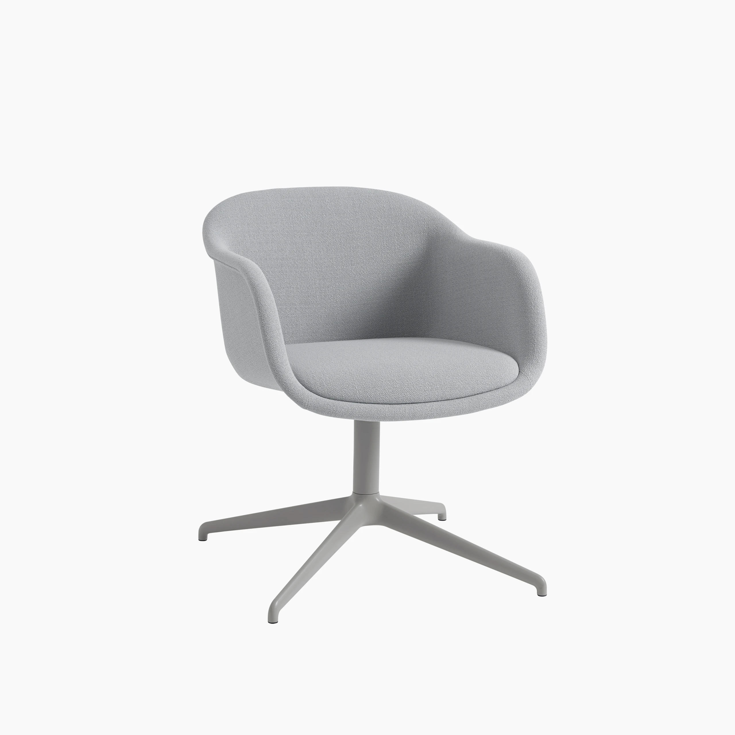 Fiber conference armchair swivel base vidar 913 grey