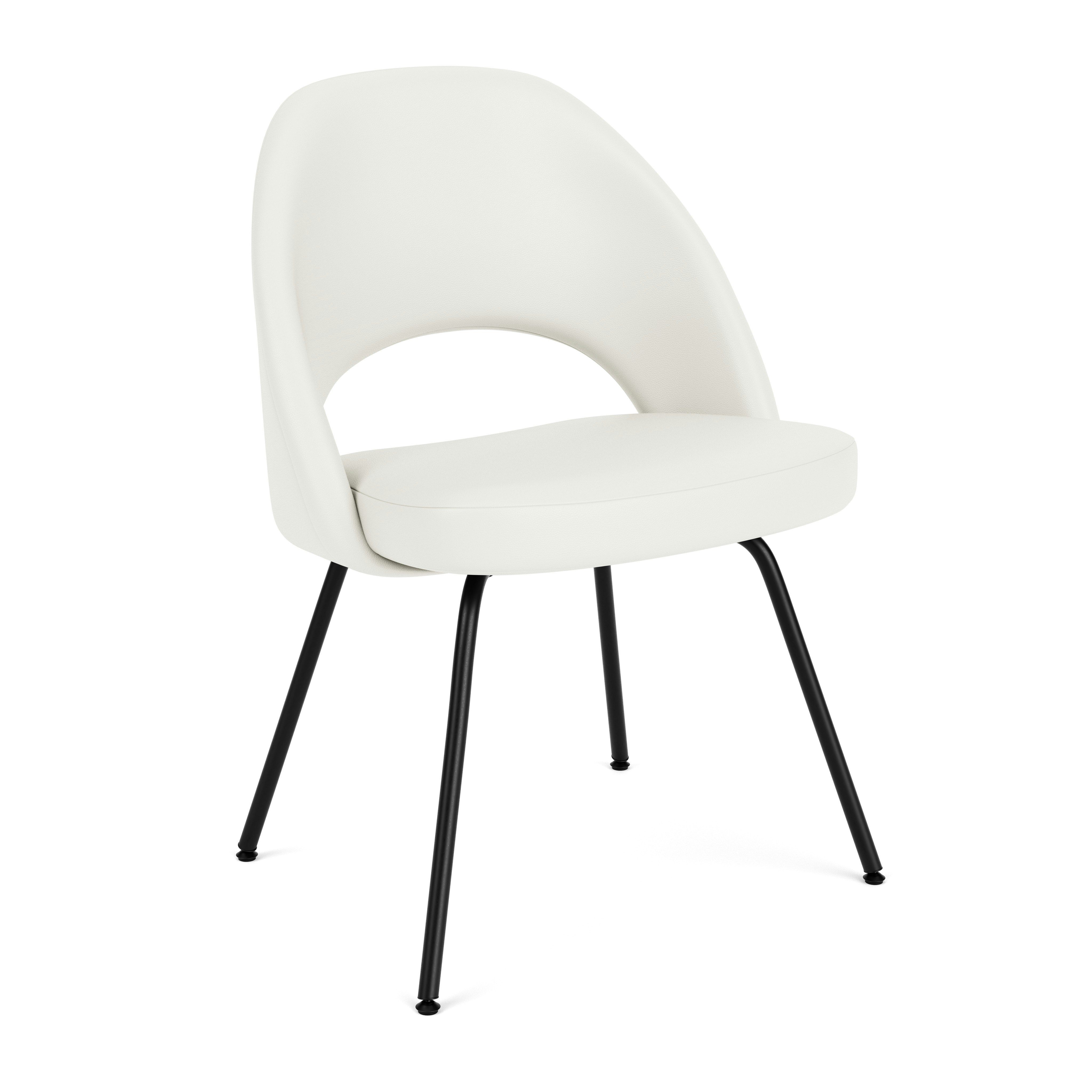 Saarinen Executive Side Chair - Acqua Leather, Bering Sea, Black