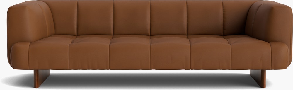 Quilton Lift Sofa - 3-Seat Sofa, Prone Leather, Ledge, Lacquered Walnut